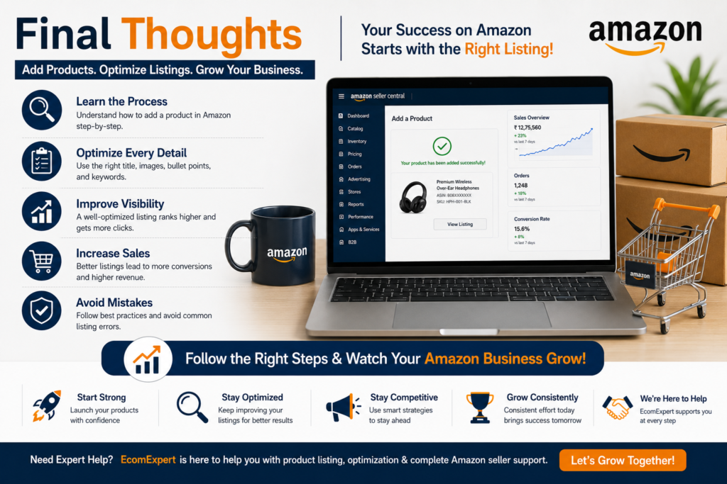 Amazon seller central product listing guide for increasing conversions and business growth