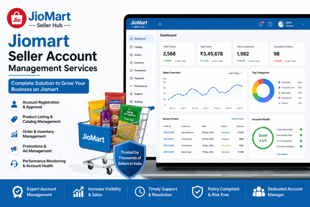Jiomart seller account management services in India