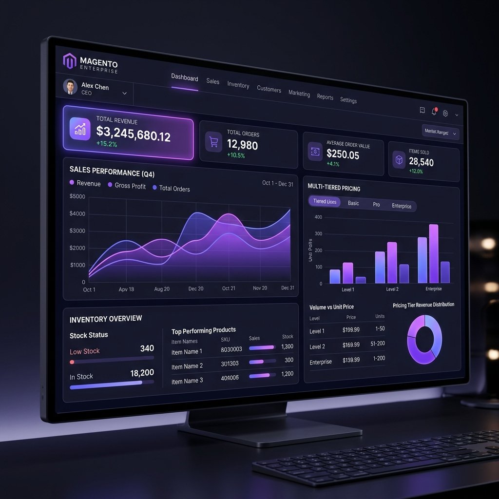 Magento Sales Dashboard Mockup