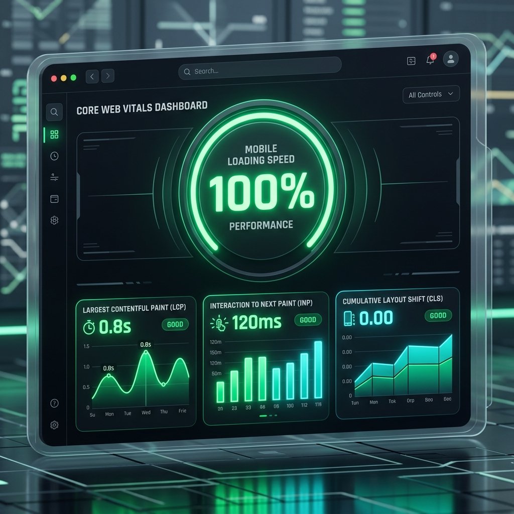Core Web Vitals Speed Metrics Board Mockup
